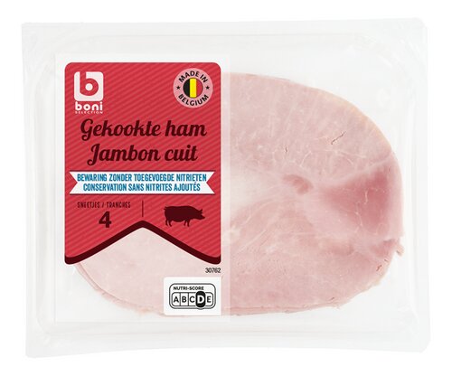 BONI Gekookte ham zonder nitriet 150g