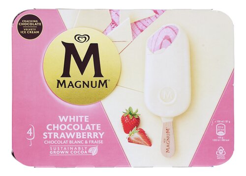 MAGNUM Aardbei en witte chocol. 4x100ml