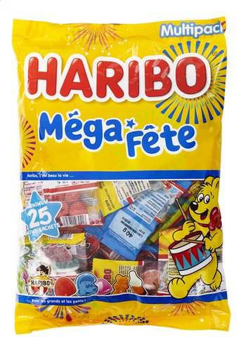 HARIBO Méga Fête Assortiment de bonbons mini sachets 26 sachets 1kg pas  cher 