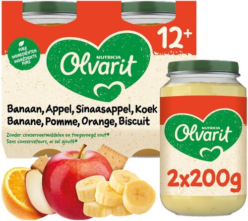 OLVARIT banaan sinaas koek 12m+ 2x200g