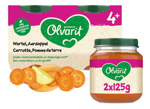 OLVARIT wortel aardappel 4m+ 2x125g