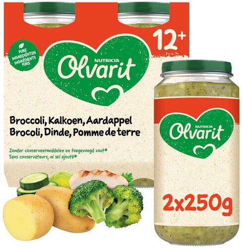 OLVARIT broccoli kalkoen aard.12m 2x250g