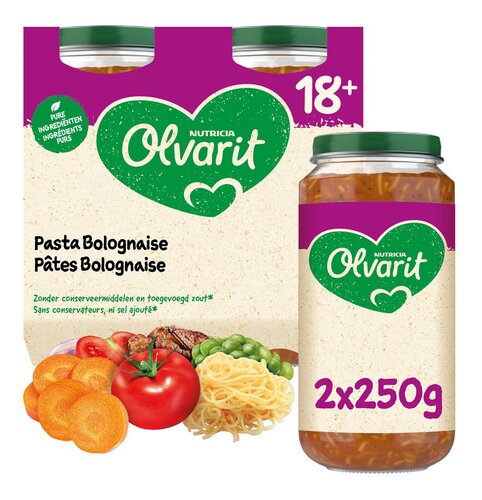 OLVARIT pasta bolognese 18m+ glas 2x250g