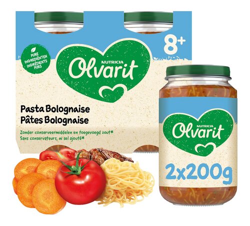 OLVARIT pasta bolognaise 8m+ 2x200g