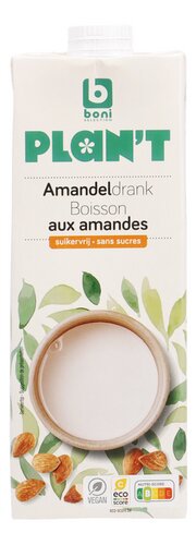 BONI PLAN'T amandeldrink suikervrij 1L