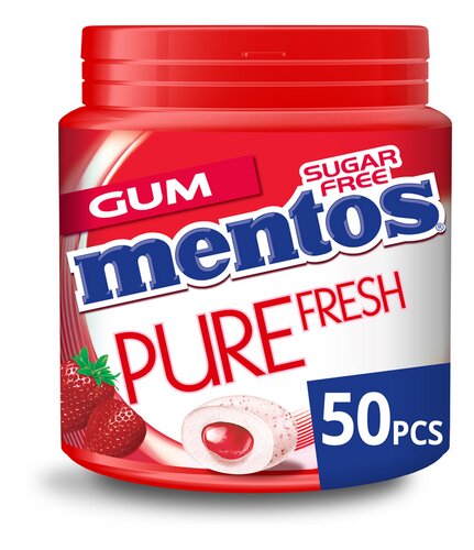 MENTOS PURE FRESH aardbei 50st 100g