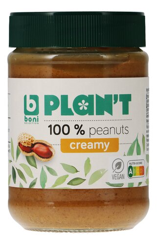 BONI PLAN'T Pindakaas 100% Creamy 350g