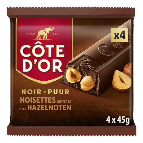 CÔTE D'OR puur hele noot 4x45g