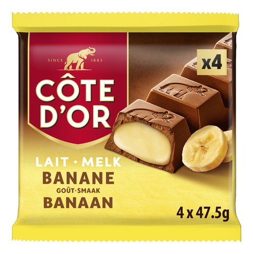 CÔTE D'OR bar melk banaan 4x47,5g