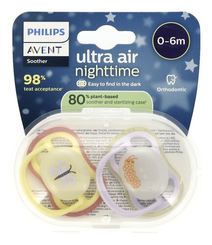 AVENT fopspeen Air Night +0m mix 2st
