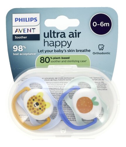 AVENT fopspeen Air Happy +0m mix 2st