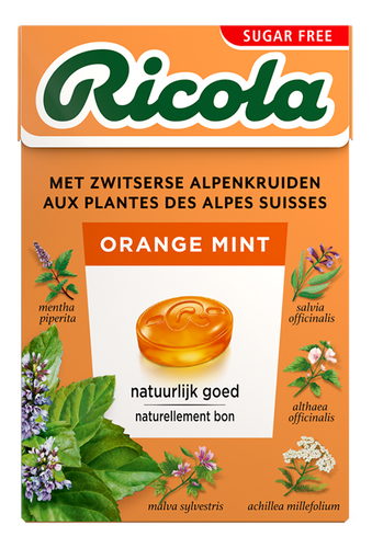 RICOLA pastille sinaasappel munt sv 50g