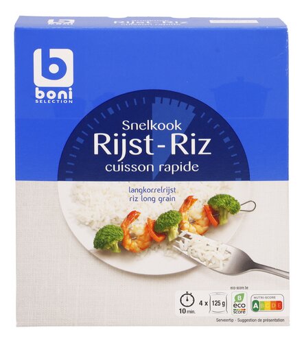 BONI snelkookrijst langkorrel 4x125g