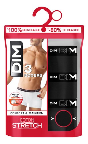DIM coton stretch boxer zwart XXL 3st