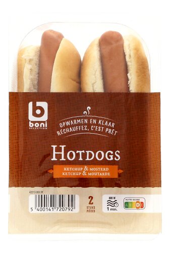 BONI Hotdog Ketchup Mosterd 2 stuks 218g