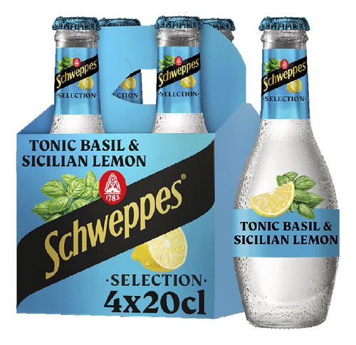 SCHWEPPES Basil en Sicilian lemon 4x20cl