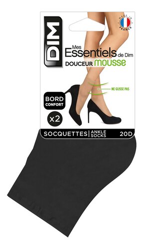 DIM Ess.Mousse sokje zwart 35-41 2p