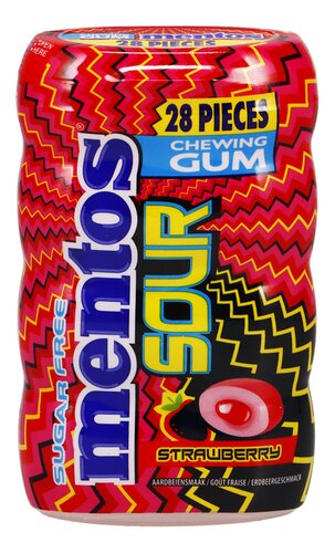 MENTOS Gum Sour Strawberry 28st
