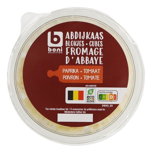 BONI abdijkaas rode kruiden blokjes 175g