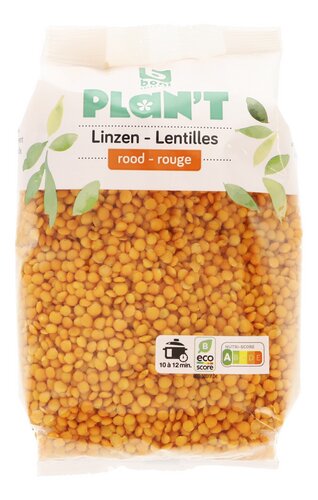 BONI PLAN'T Rode linzen 500g