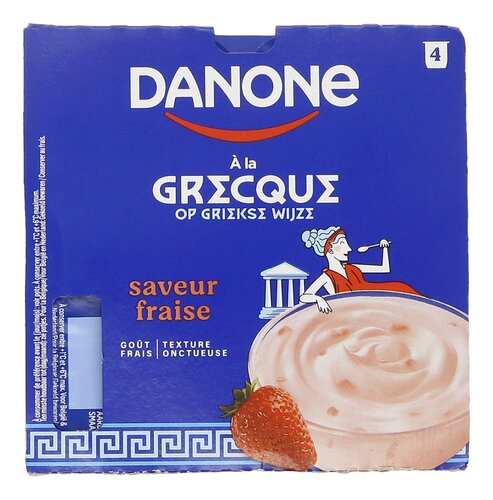 DANONE GRECQUE Yoghurt aardbei 4x110g