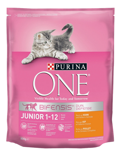 Purina One Junior Nourriture Pour Chat Croquettes Poulet 800g Sachet Colruyt