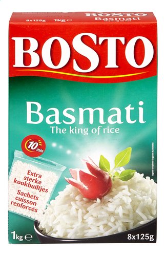 BOSTO rijst basmati 8x125g