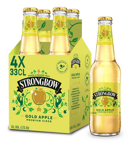 Strongbow Cold STRONGBOW Gold Apple 4,5%vol 4x33cl | Collect&Go