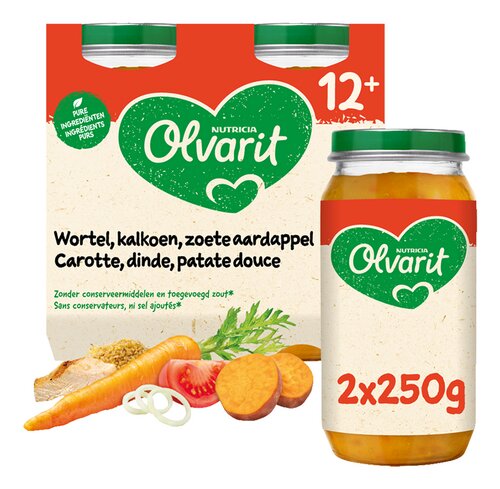 OLVARIT Wortel Kalk.Aardapp.12M+ 2x250g