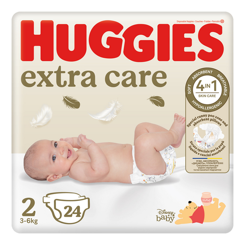 HUGGIES extra care maat 2 3-6kg 24st