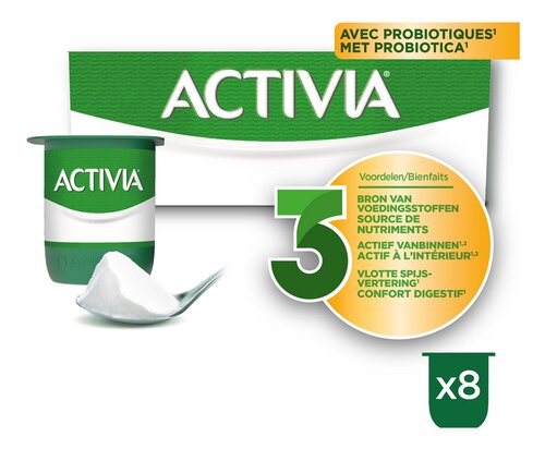 ACTIVIA yoghurt natuur 8x125g