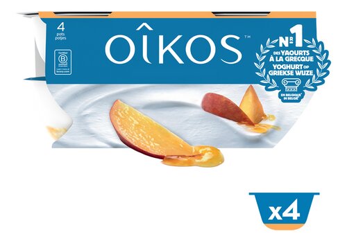 OIKOS volle yogh. perzik 4x115g
