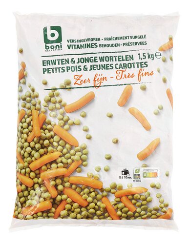 BONI erwten en jonge wortelen 1,5kg