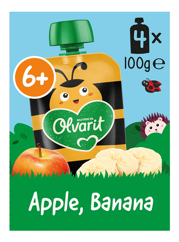 OLVARIT multipack appel banaan 6m 4x100g