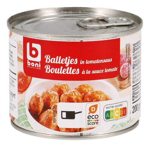BONI balletjes tomatensaus blik 200g