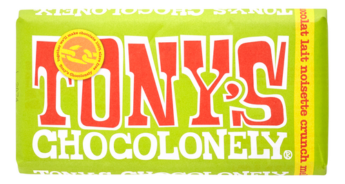 TONY'S melk hazelnoot crunch 180g