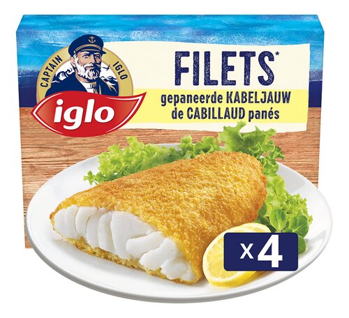 IGLO gepaneerde kabeljauwfilets 4st 400g