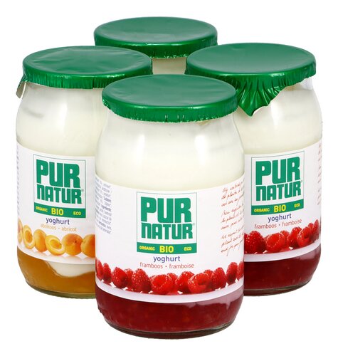PUR NATUR Yogh Framboos Abrik bio 4x150g