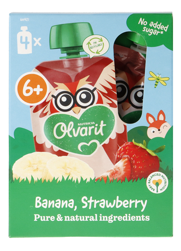 OLVARIT Pouches Aardb.Banaan +6m 4x100g