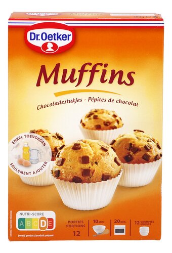 DR.OETKER Muffins Chocoladestukjes 380g