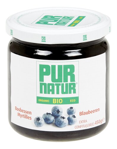 PUR NATUR confituur bosbessen Bio 450g